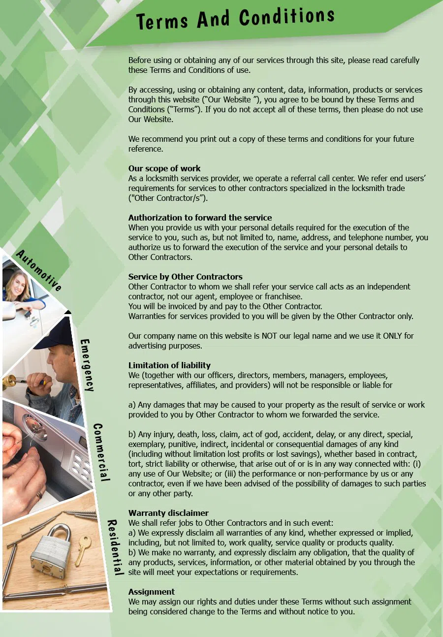 Central Lock Key Store Detroit, MI 313-736-5226 - TermsAndConditions-2